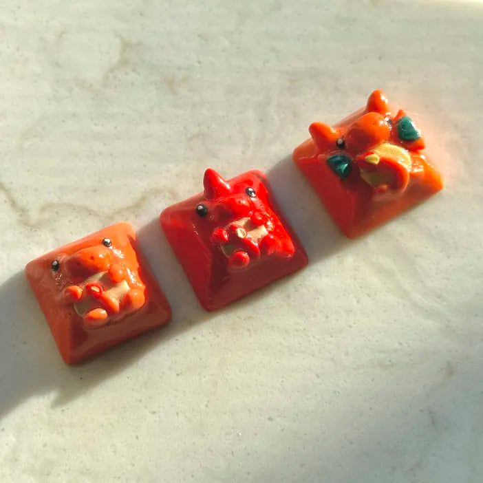 charmander, charmeleon, charizard | pokemon artisan keycaps