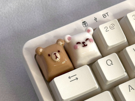 matching bear pair | artisan keycaps