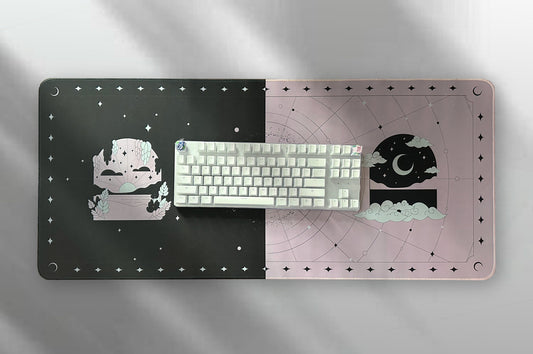 black & pink | dawn & dusk deskmat