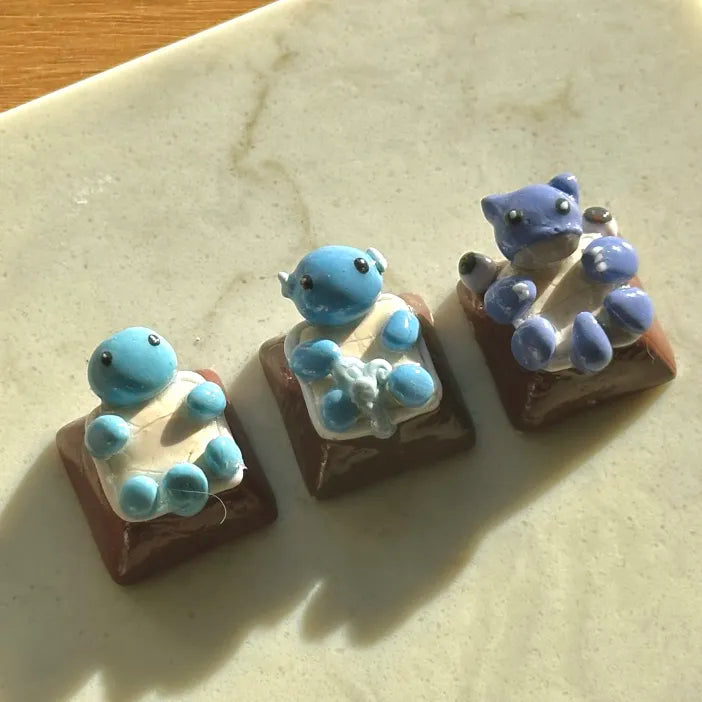 squirtle, wartortle, blastoise | pokemon artisan keycaps